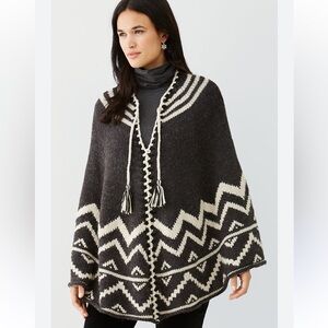 J. Jill Black and Cream Patterned Cardigan